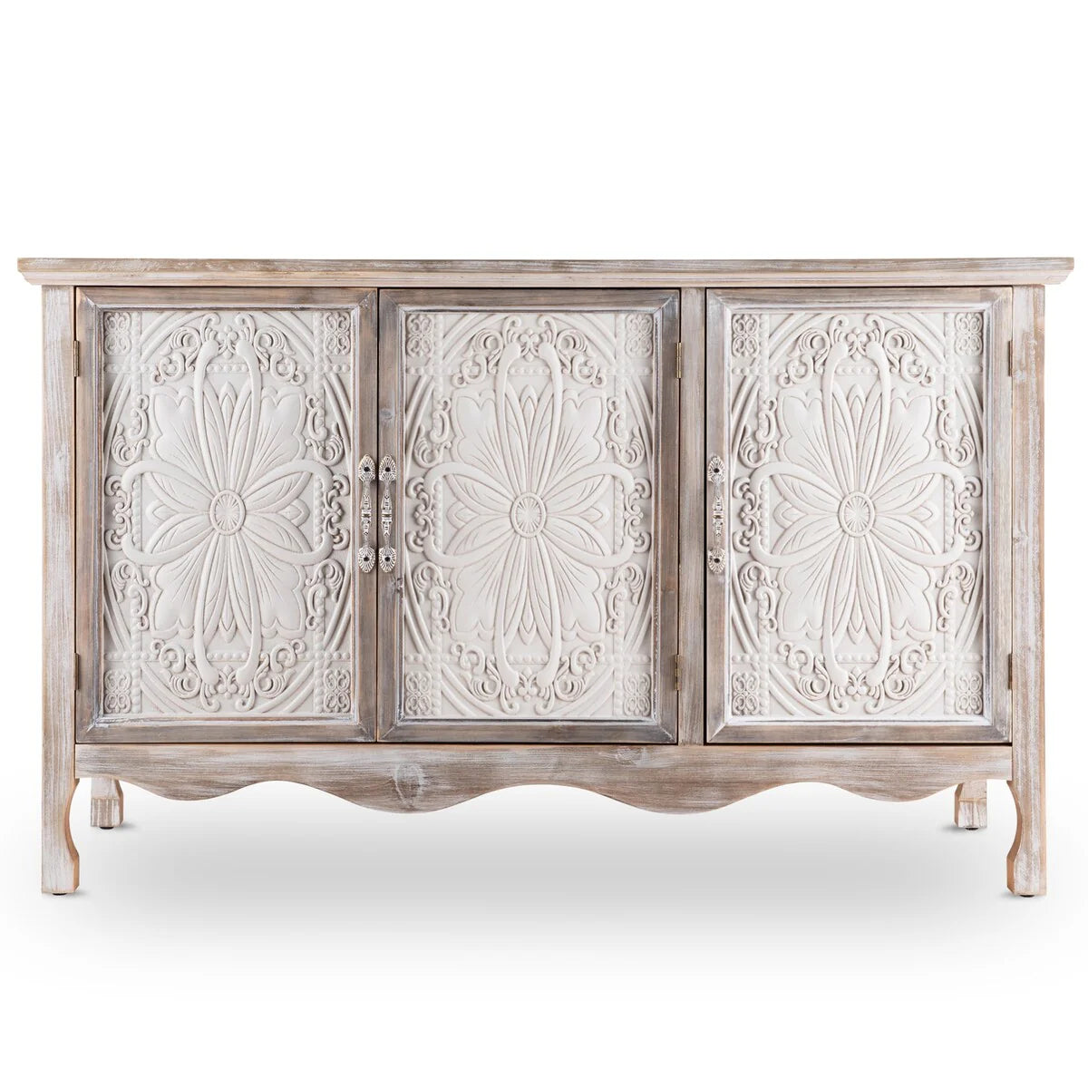 Adika Solid Wood Vintage Vibe Accent Cabinet
