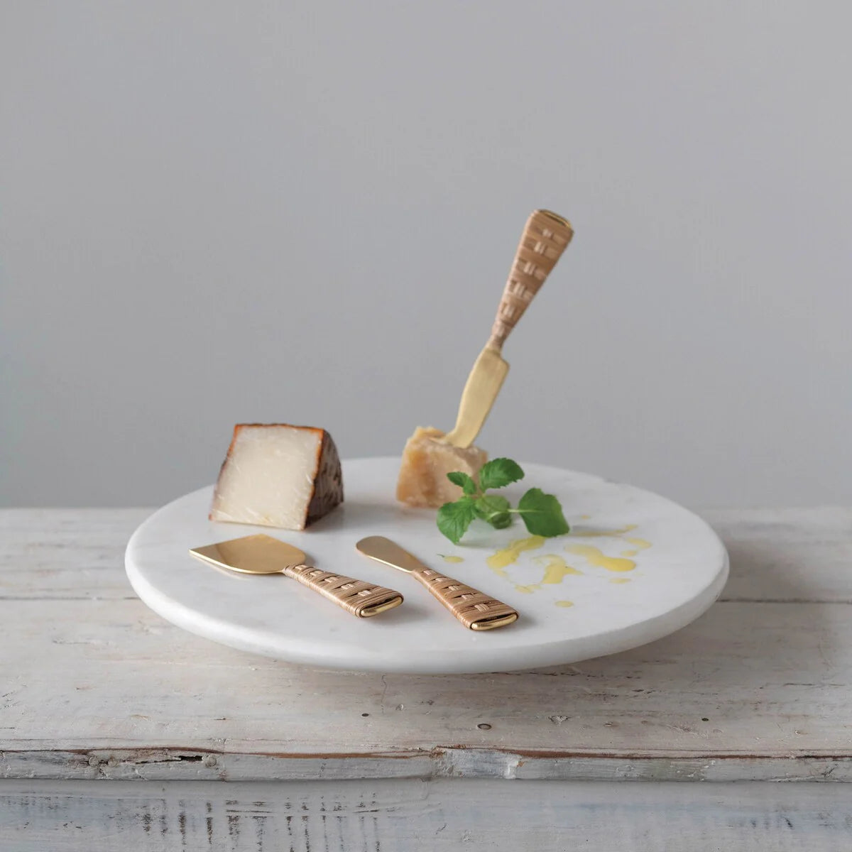 Marble Lazy Susan, White