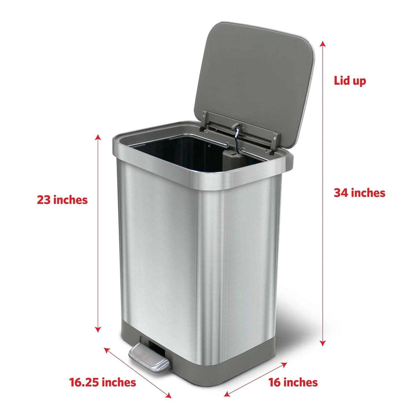 Glad All Stainless Steel Step-on Kitchen Trash Can