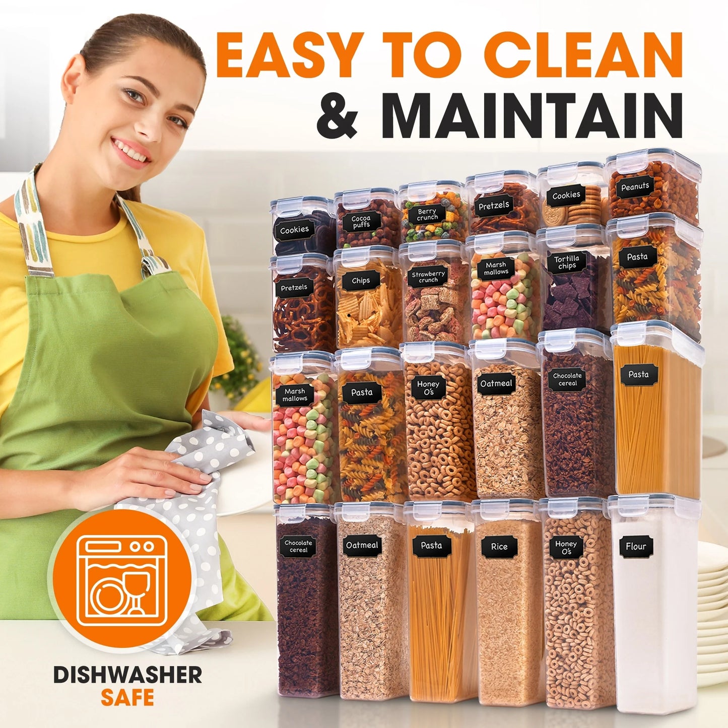 Cheer Collection Set of 24 Airtight Food Storage Containers