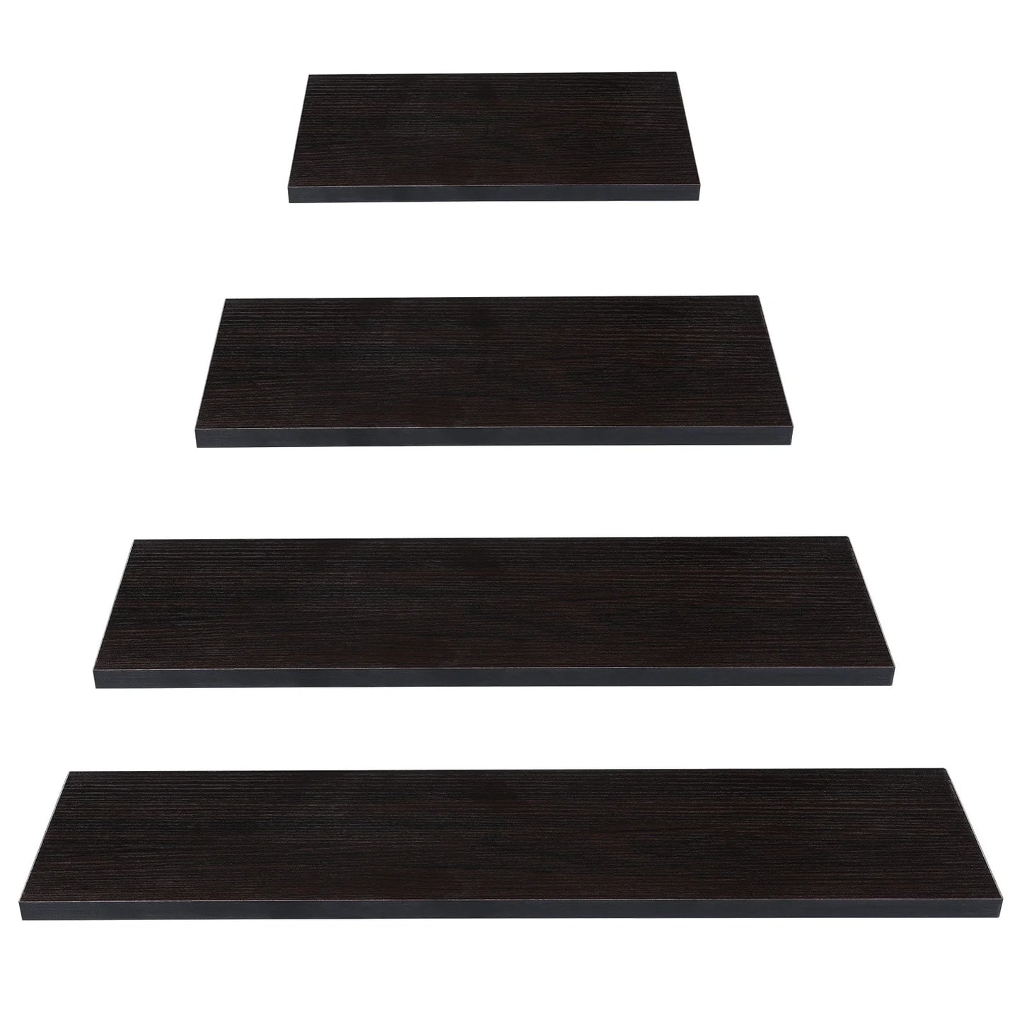 4Pcs Wood Floating Shelves Wall Mounted White Black Storage Shelf Set Home Decor