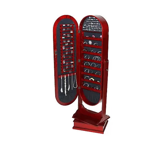 💥Clearance Sale - Gold & Silver Safekeeper Oval Spinning Jewelry Cabinet