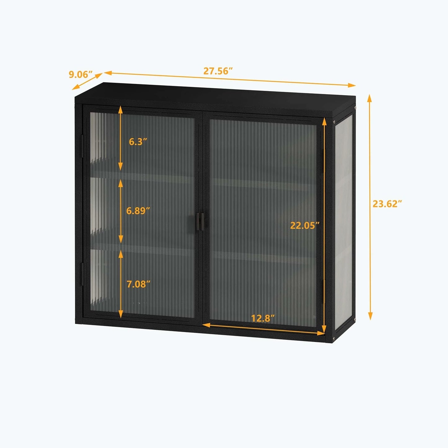 Retro Style Glass Door Wall Cabinet