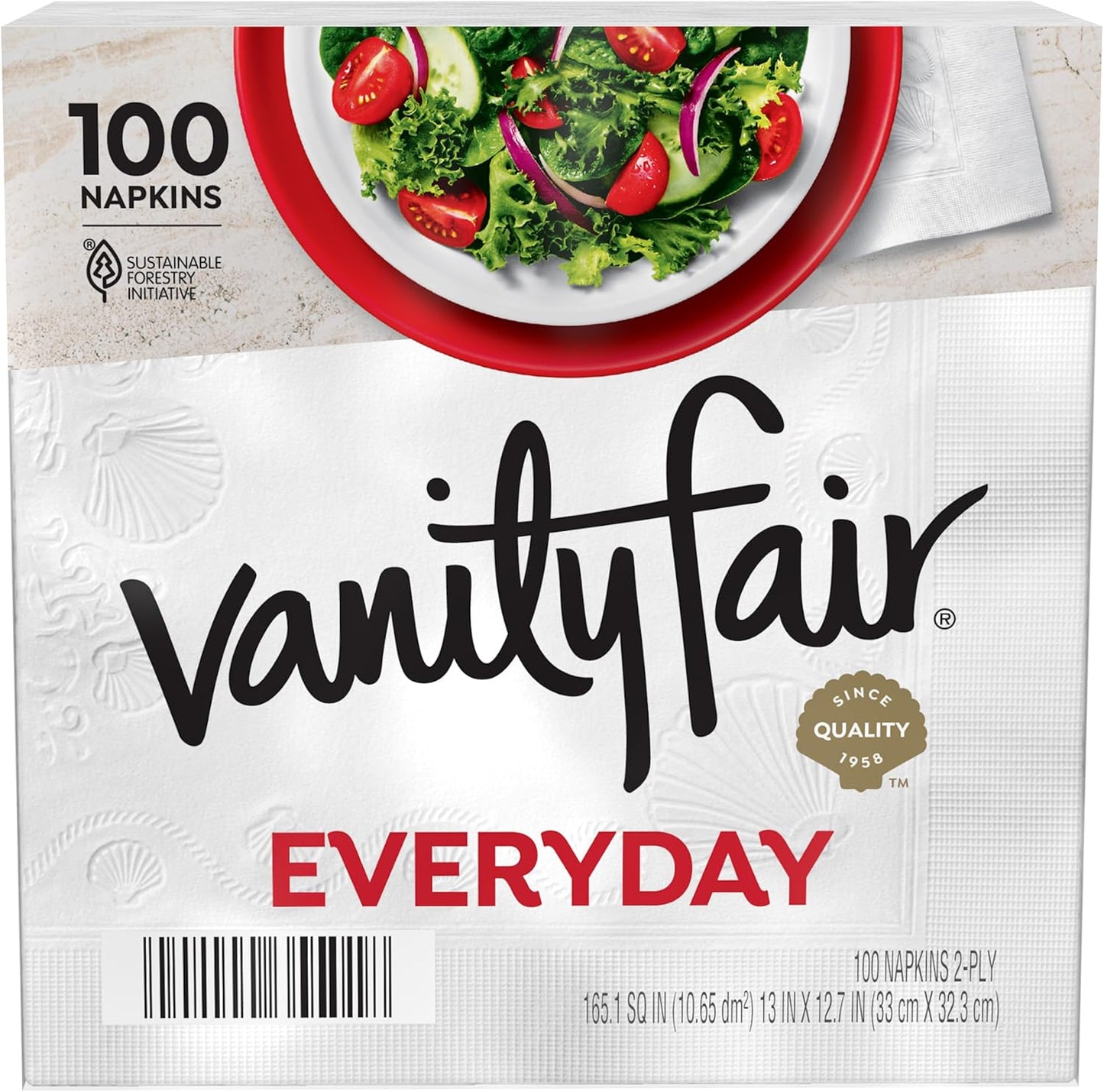 Vanity Fair Everyday Paper Napkins, 400 Count, Disposable Napkins Made Soft And Smooth For Everyday Meals