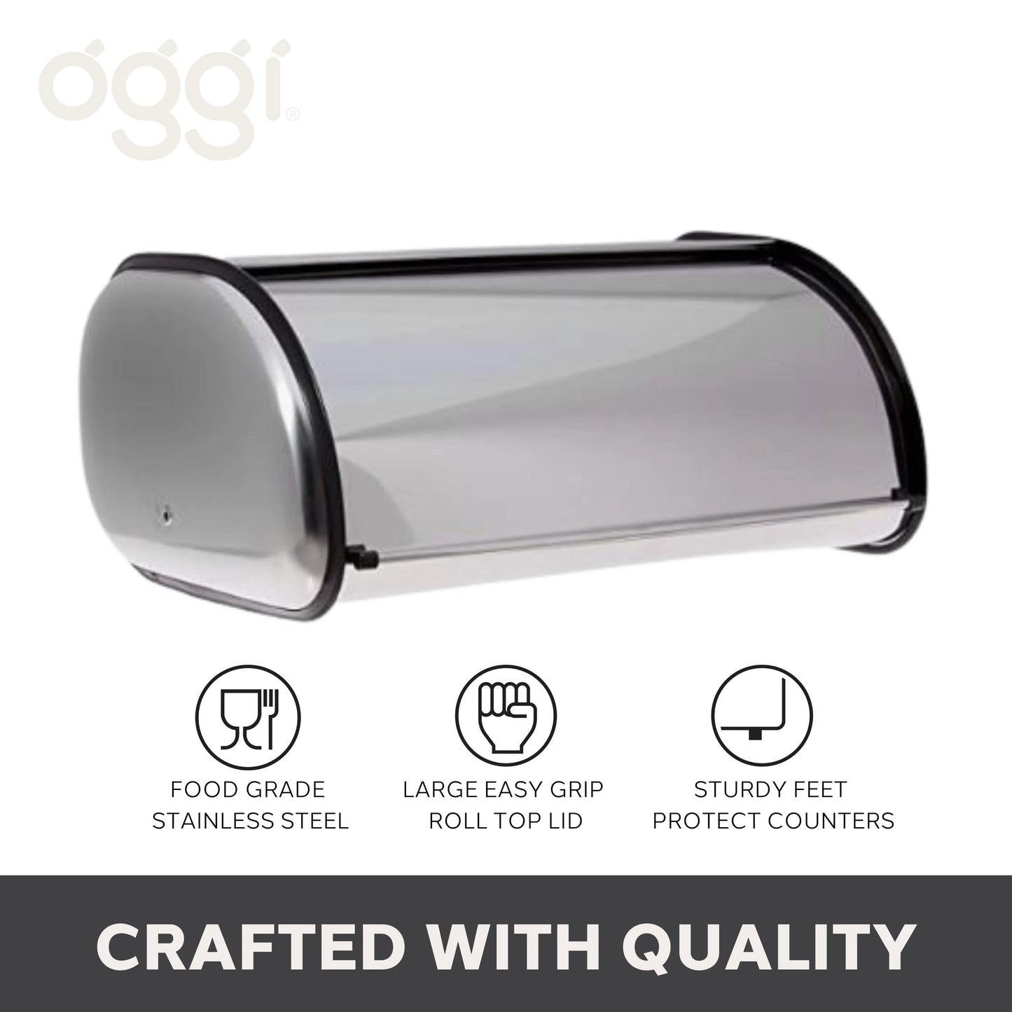 Bread Box w/ Stainless Steel Lid (17.5" x 7.5" x 11.5")