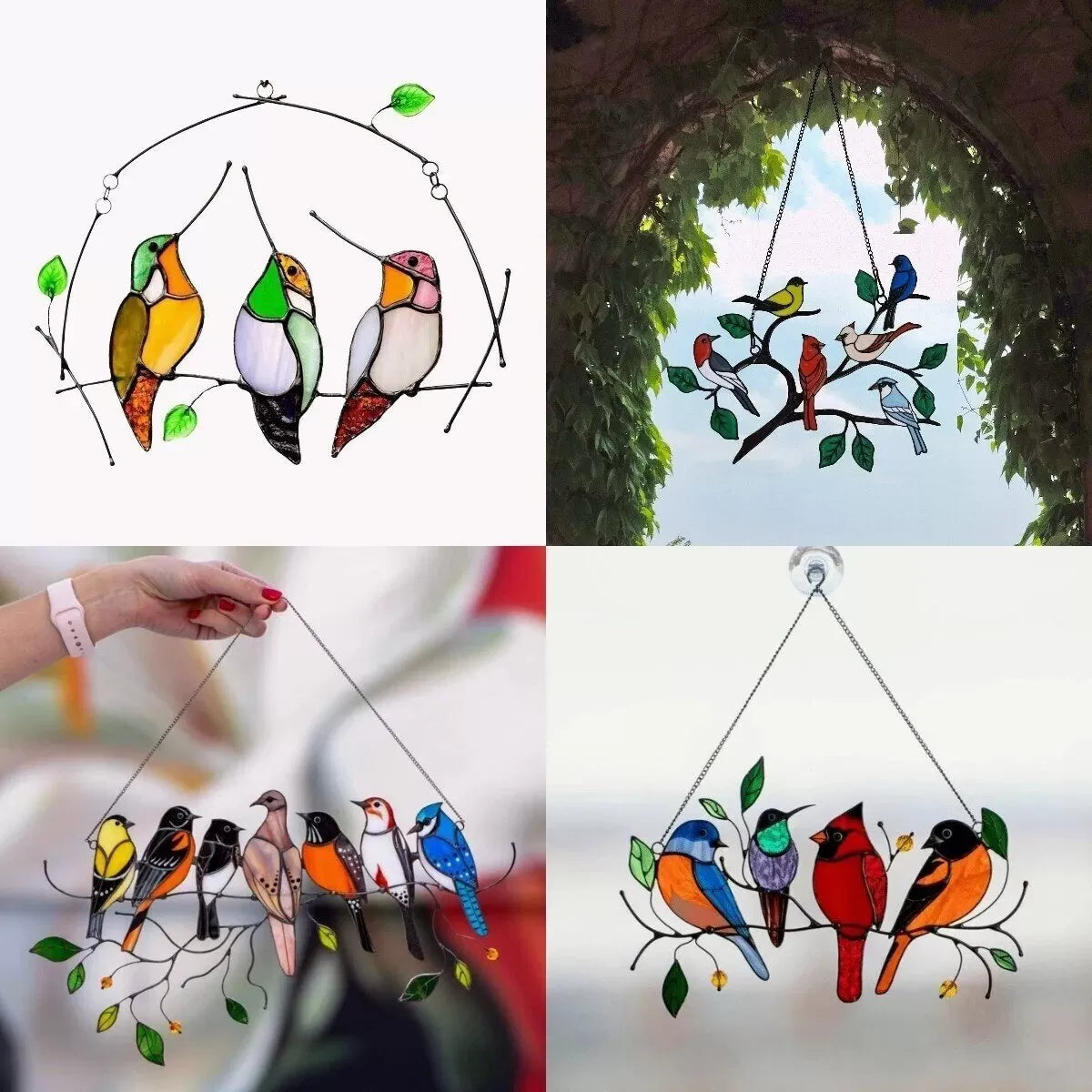 🐦🔥 Last Day 70% OFF-Birds Stained Window Panel Hangings🎁