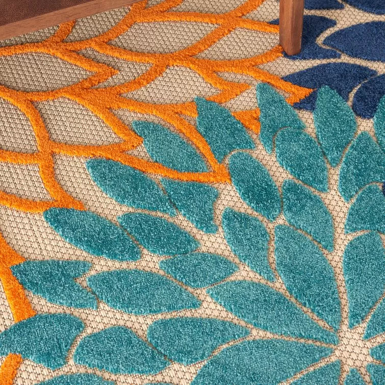 Miraloma Green/Red/Orange Indoor/Outdoor Rug