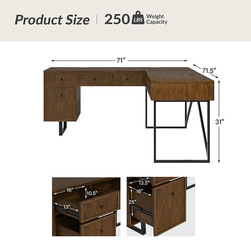 Bertrame L Shape Lift Top Office Desk