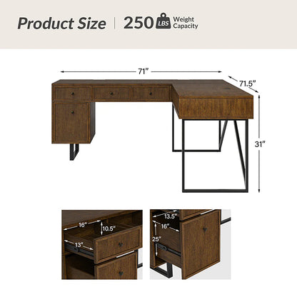 Bertrame L Shape Lift Top Office Desk