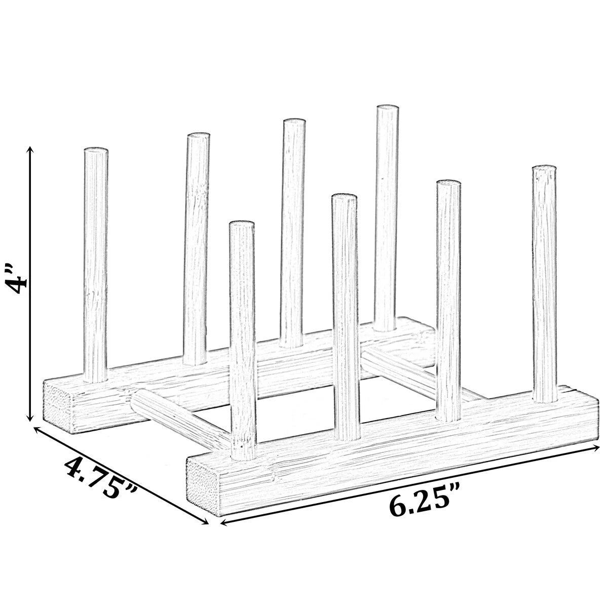 Set of 2 Bamboo Wooden Dish Drainer Rack, Plate Rack, And Drying Drainer