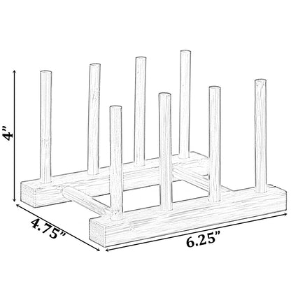 Set of 2 Bamboo Wooden Dish Drainer Rack, Plate Rack, And Drying Drainer