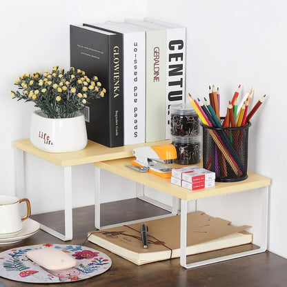 Stackable Kitchen Cabinet Shelves Organizer