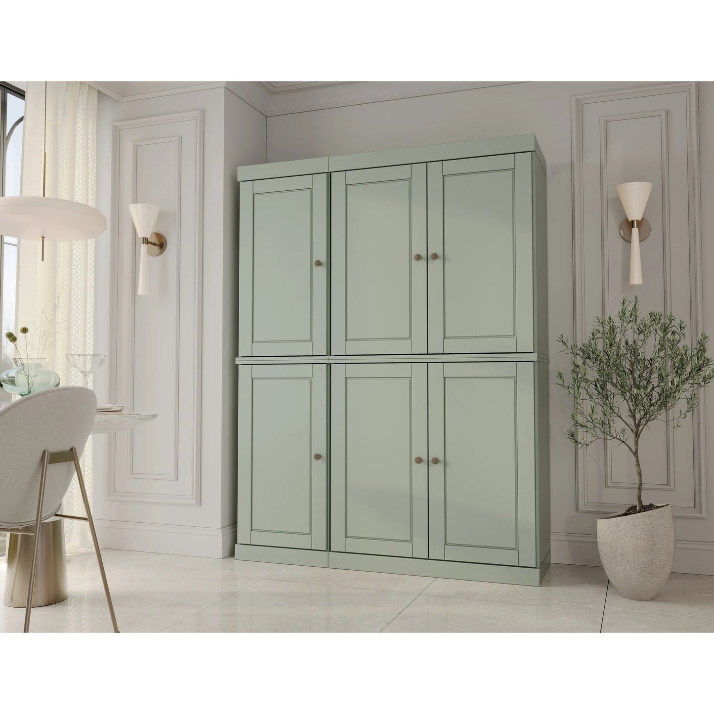 Palace Imports 100% Solid Wood 48.5" China Pantry Cabinet with Solid or Clear Glass Doors and Adjustable Shelves - 48.5" x 71.5"