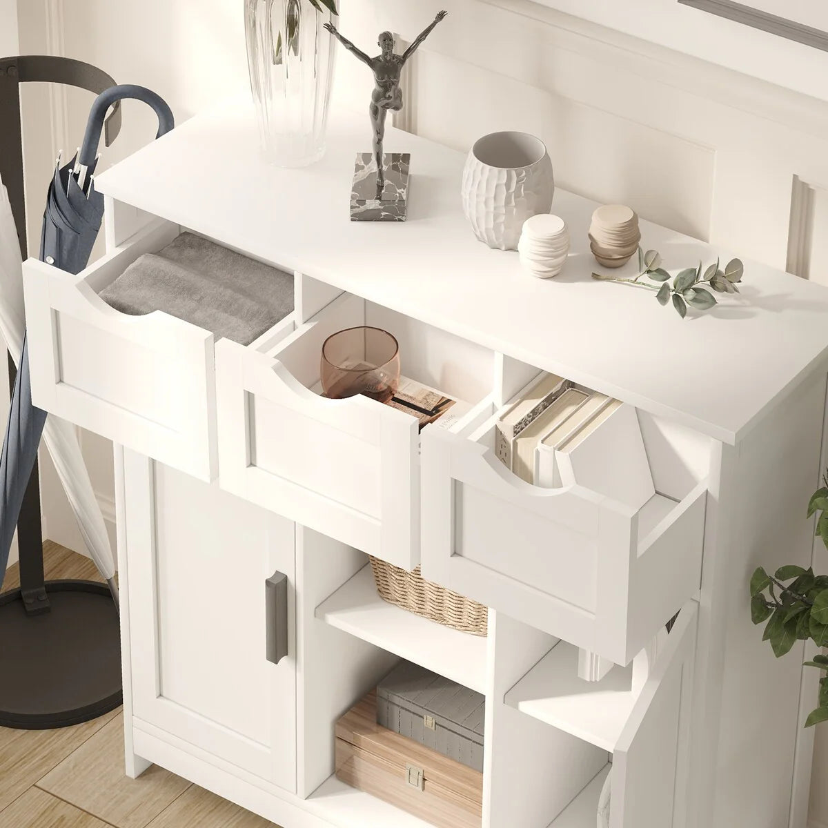 Roomfitters Morden Buffet Sideboard Cabinet with doors and drawers, Coffee Bar Cabinet, Sideboard with Storage