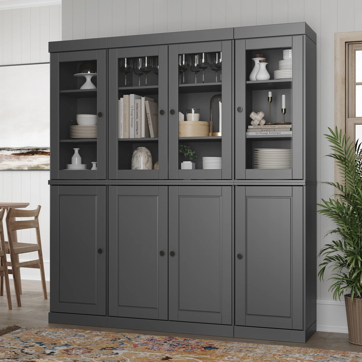 100% Solid Wood 65" Kitchen China Pantry Buffet by Palace Imports - 65" x 71.5"
