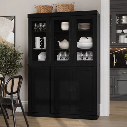 Palace Imports 100% Solid Wood 48.5" China Pantry Cabinet with Solid or Clear Glass Doors and Adjustable Shelves - 48.5" x 71.5"