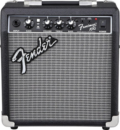 Fender Squier Stratocaster - Sunburst Bundle with Frontman 10G Amp, Gig Bag, Instrument Cable, Tuner, Strap, Picks, Fender Play Online Lessons, Instructional Book, and Austin Bazaar Instructional DVD