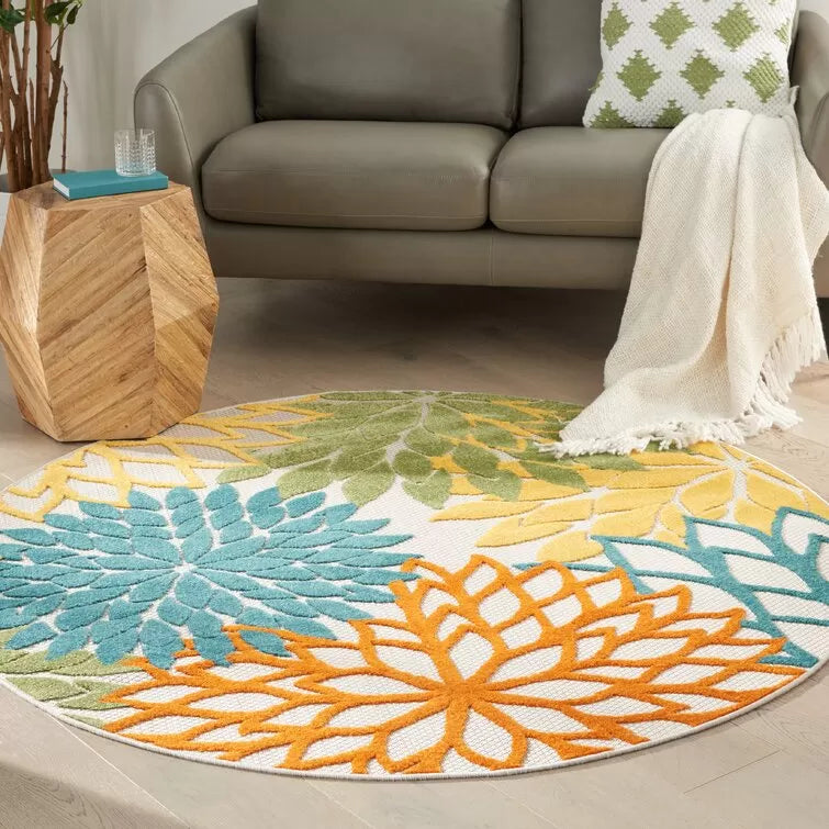 Miraloma Green/Red/Orange Indoor/Outdoor Rug