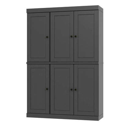 Palace Imports 100% Solid Wood China Pantry with Glass or Solid Wood Doors and 2-Drawers - 48.5" x 71.5"