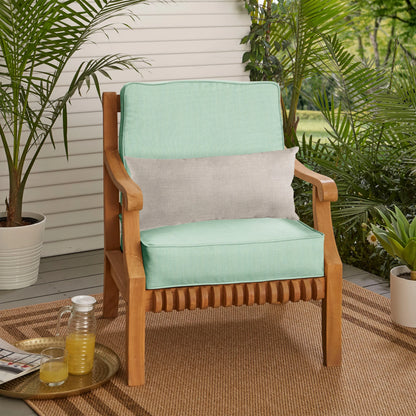 Sorra Home Oakley Sunbrella Solid Indoor/ Outdoor Corded Chair Cushion Set and Lumbar Pillow