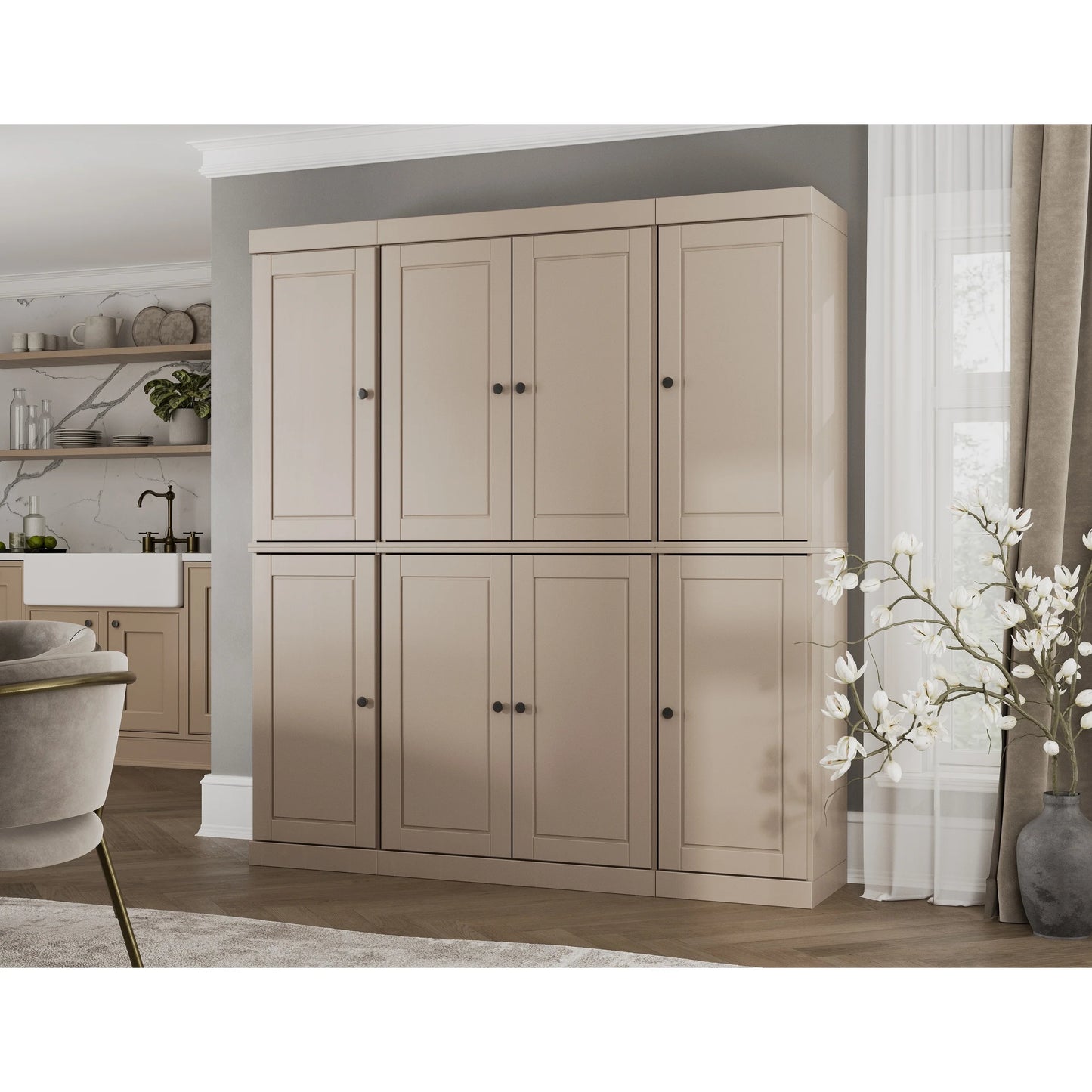 100% Solid Wood 65" Kitchen China Pantry Buffet by Palace Imports - 65" x 71.5"
