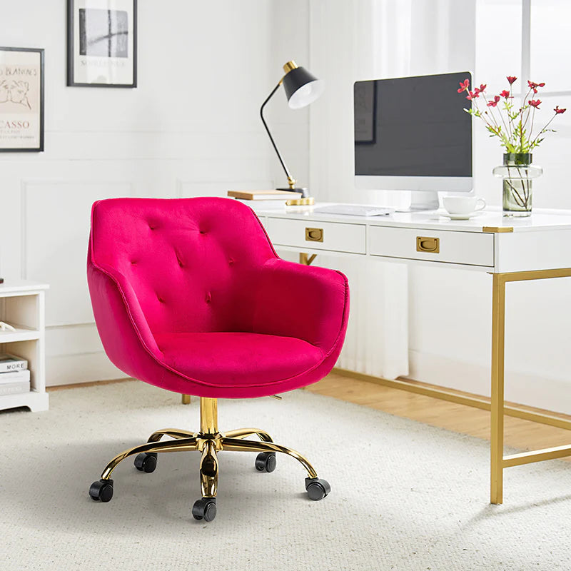 Jovida Velvet Tufted Office Chair