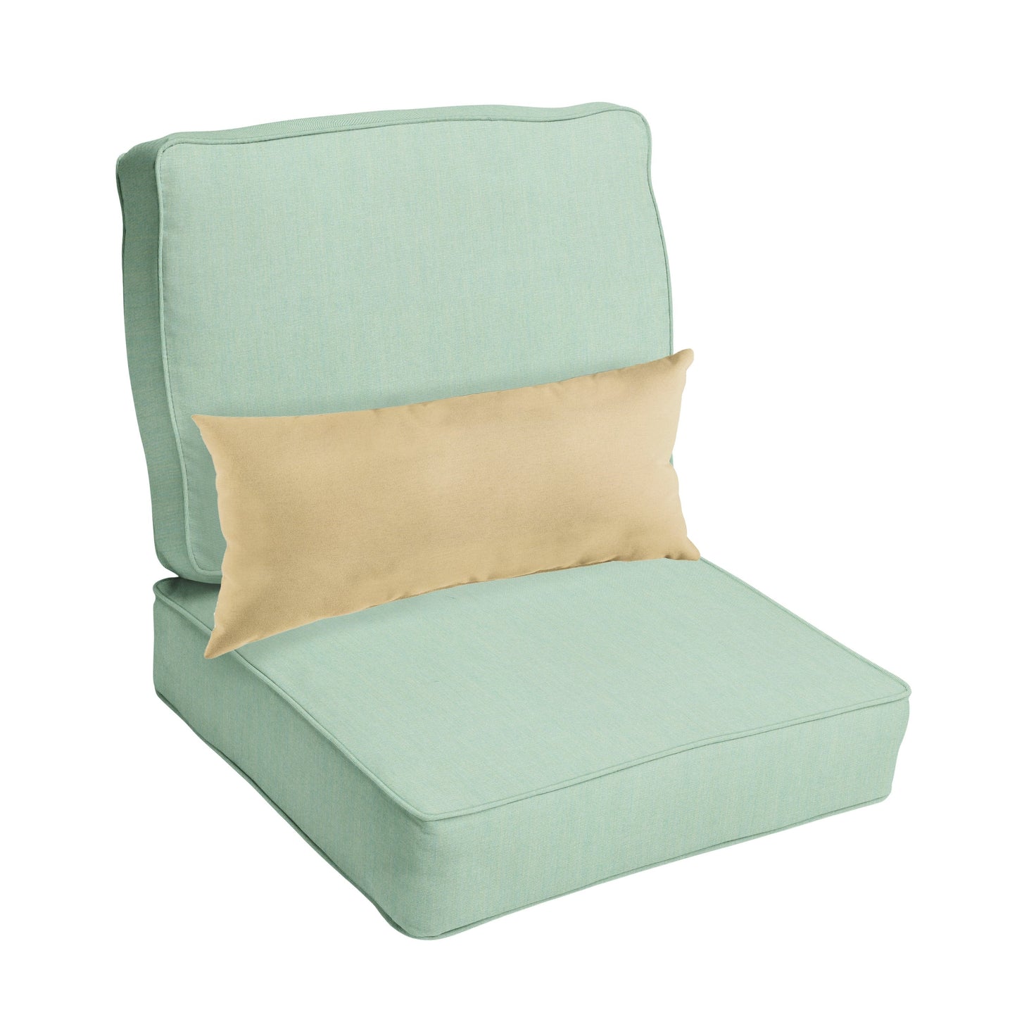 Sorra Home Oakley Sunbrella Solid Indoor/ Outdoor Corded Chair Cushion Set and Lumbar Pillow