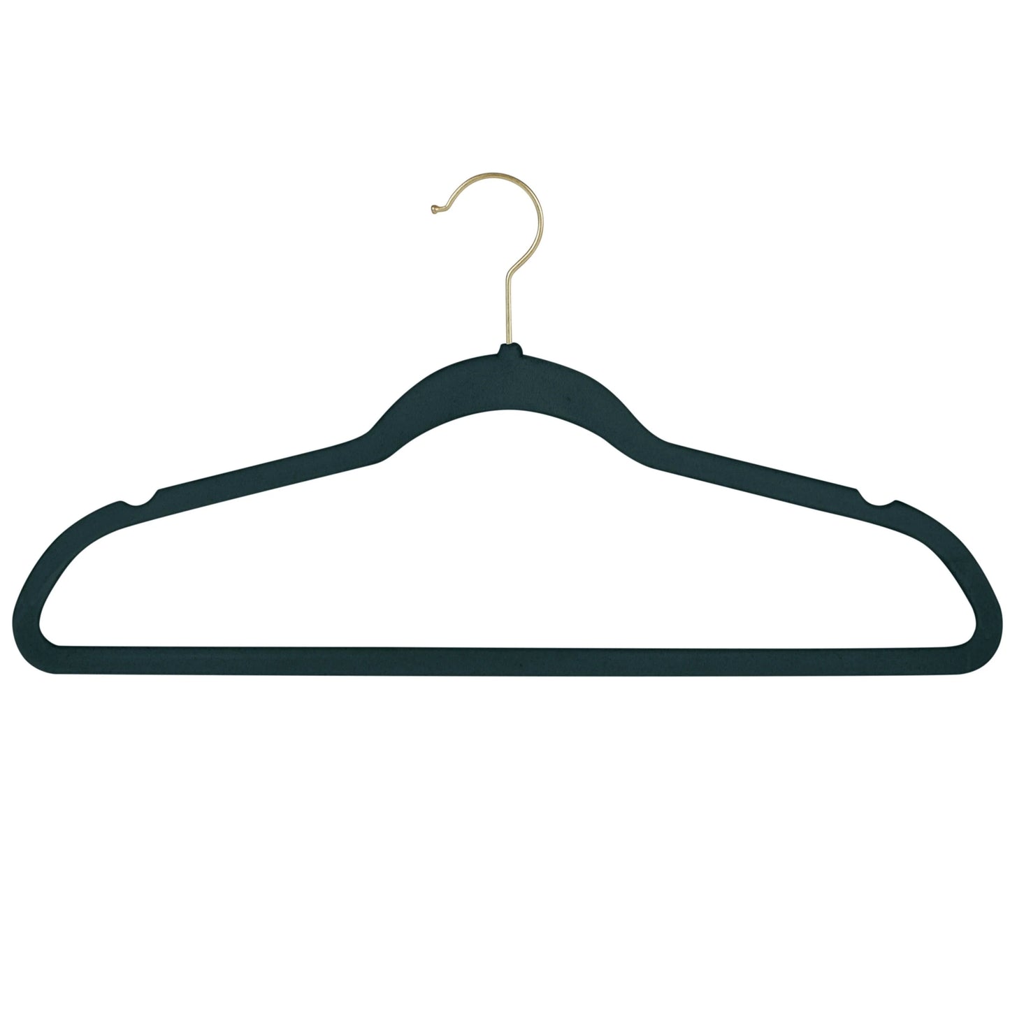 Simplify 25 Pack Slim Velvet Gold Hook Hangers - 17.7" x 9"