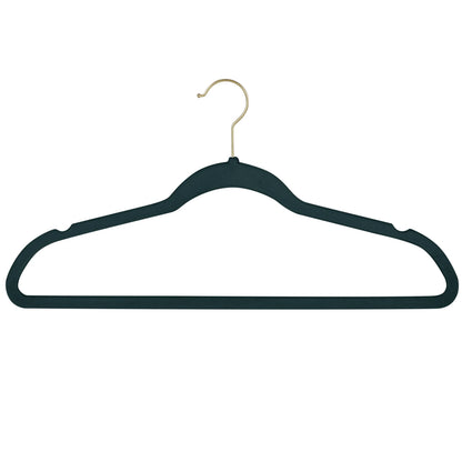 Simplify 25 Pack Slim Velvet Gold Hook Hangers - 17.7" x 9"