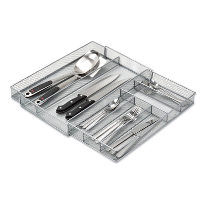 Honey-Can-Do Silver Steel 7-Compartment Expandable Drawer Organizer