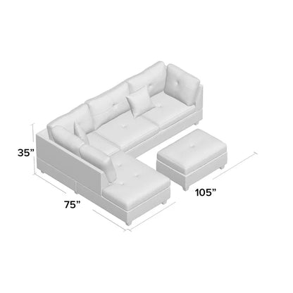 Sunnydale Left Hand Facing Sofa and Chaise with Ottoman
