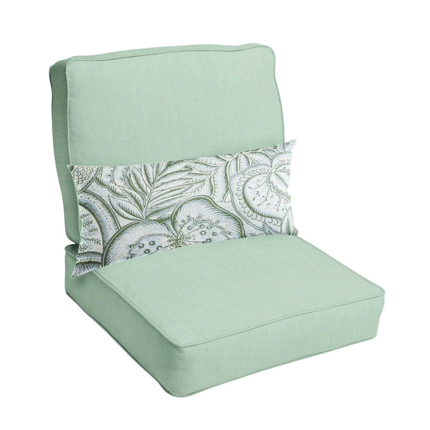 Sorra Home Oakley Sunbrella Solid Indoor/ Outdoor Corded Chair Cushion Set and Lumbar Pillow