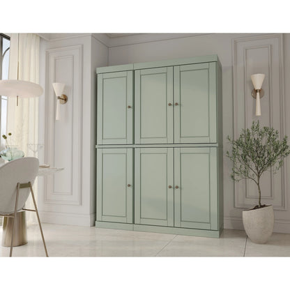 Palace Imports 100% Solid Wood China Pantry with Glass or Solid Wood Doors and 2-Drawers - 48.5" x 71.5"
