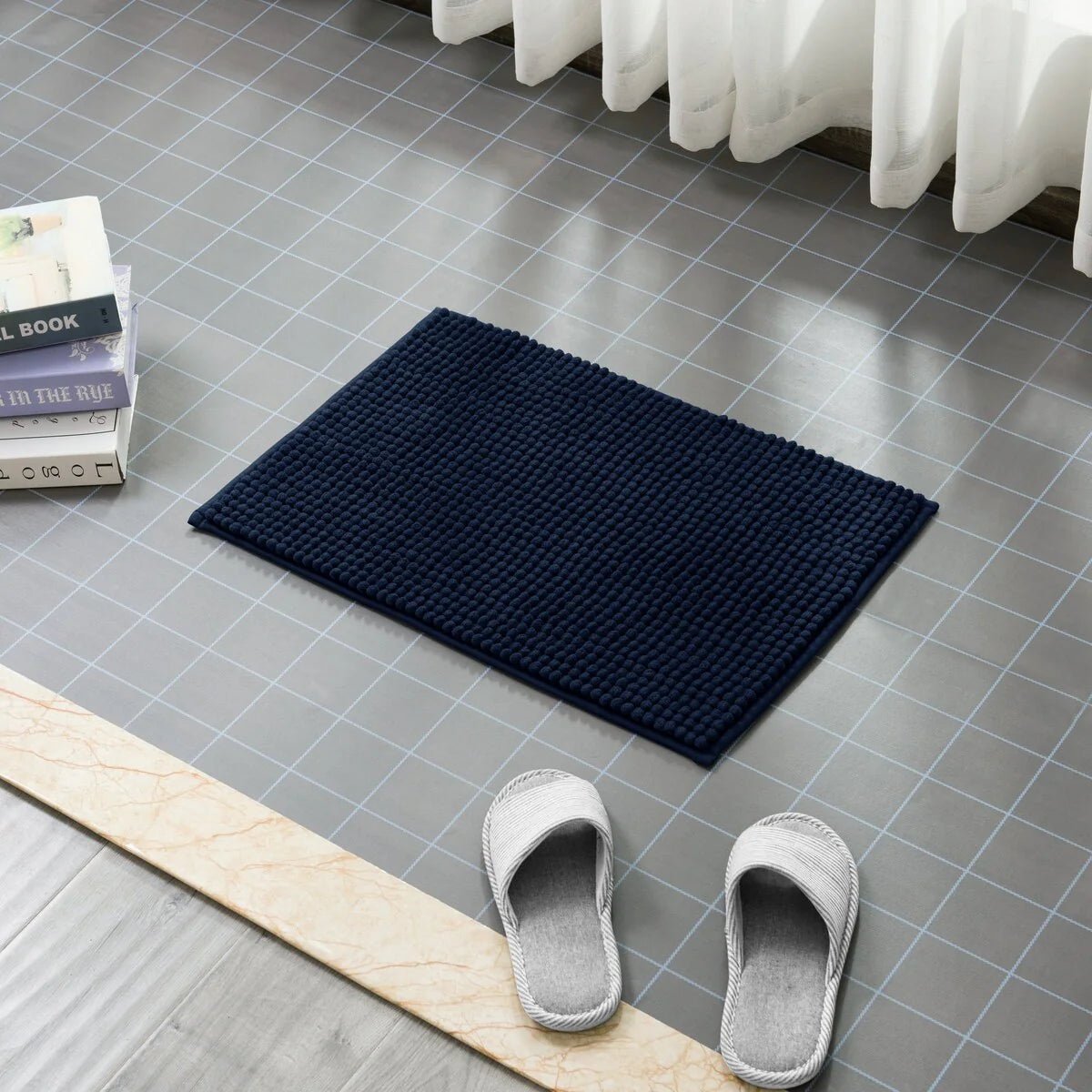 Subrtex Luxury Chenille Bath Rugs Soft Bathroom Mats
