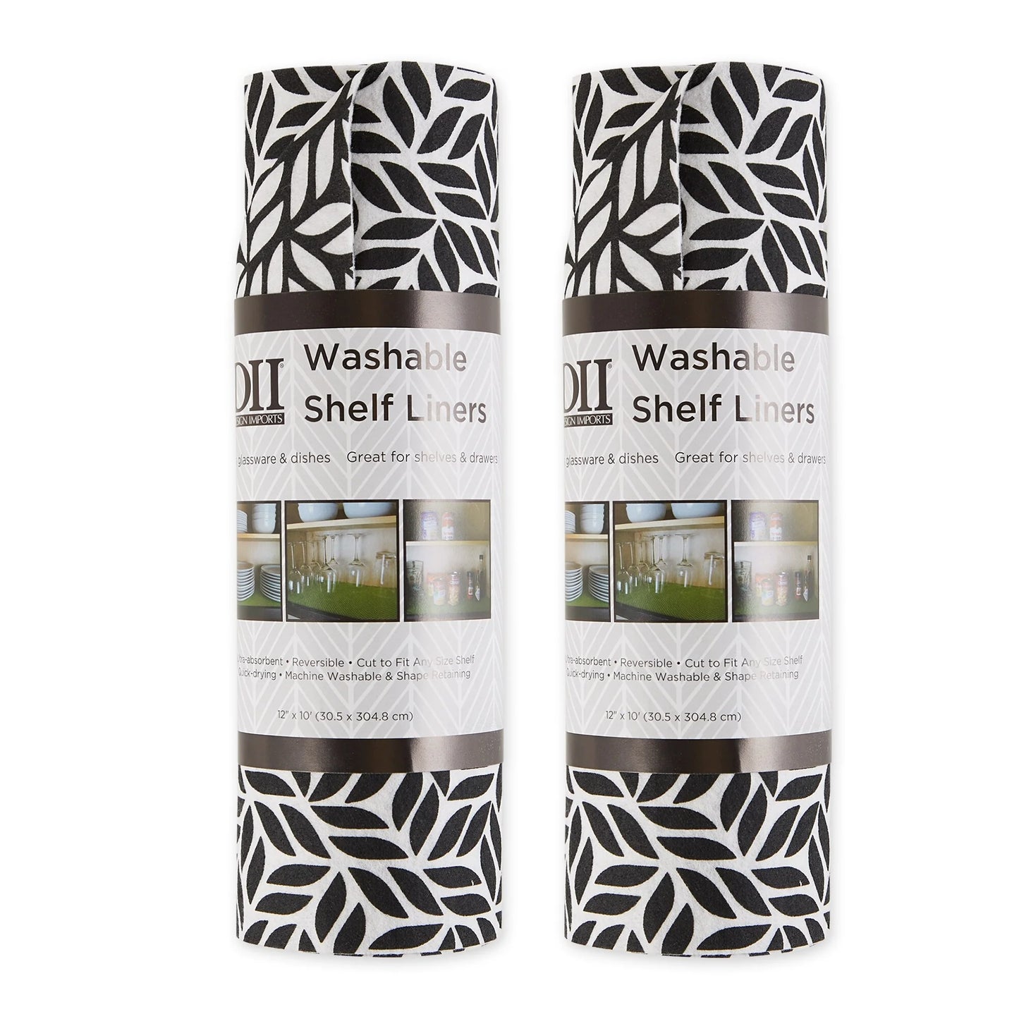 DII Grey Lattice Shelf Liner (Set of 2)