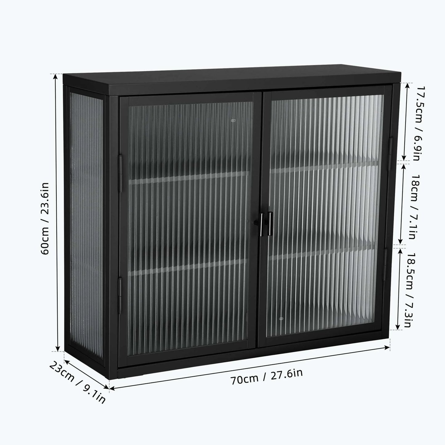 Retro Style Glass Door Wall Cabinet