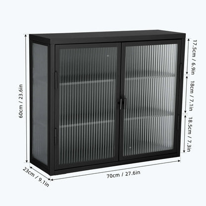Retro Style Glass Door Wall Cabinet