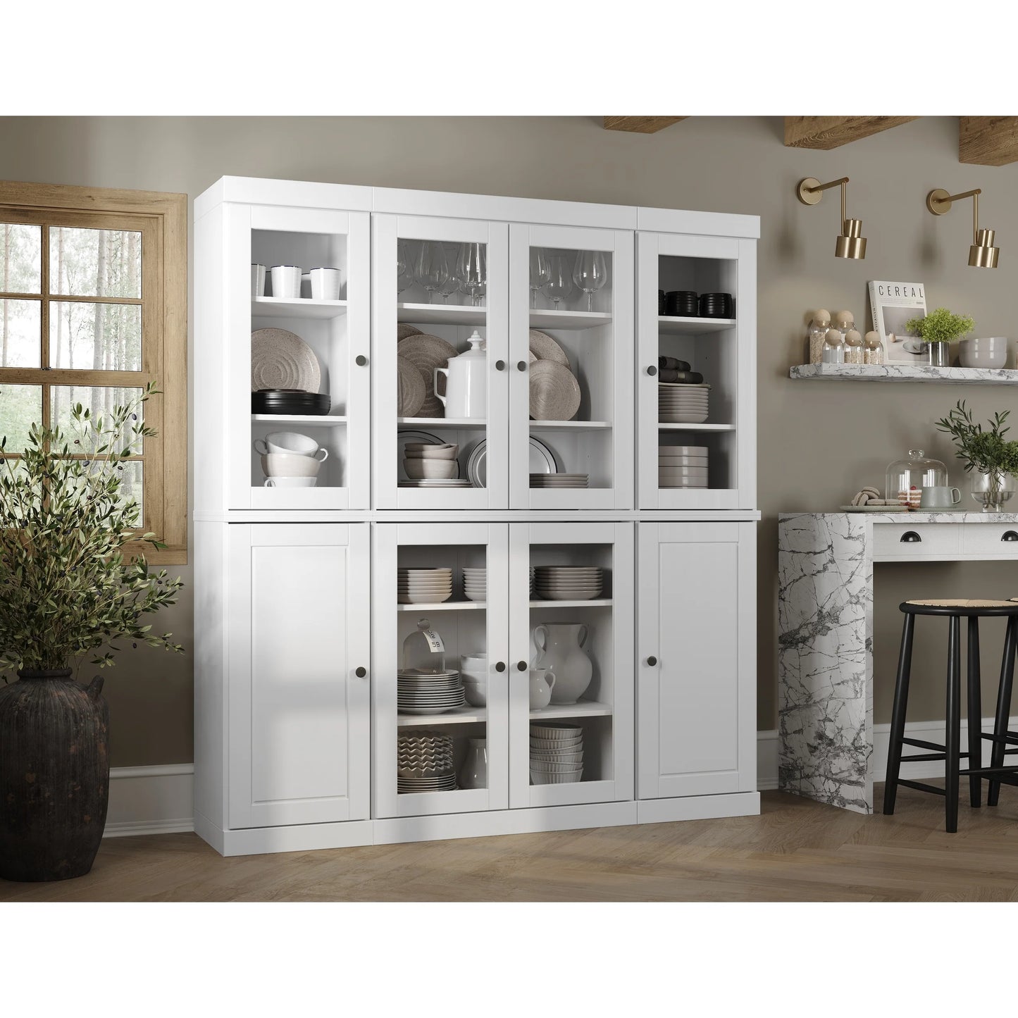 100% Solid Wood 65" Kitchen China Pantry Buffet by Palace Imports - 65" x 71.5"