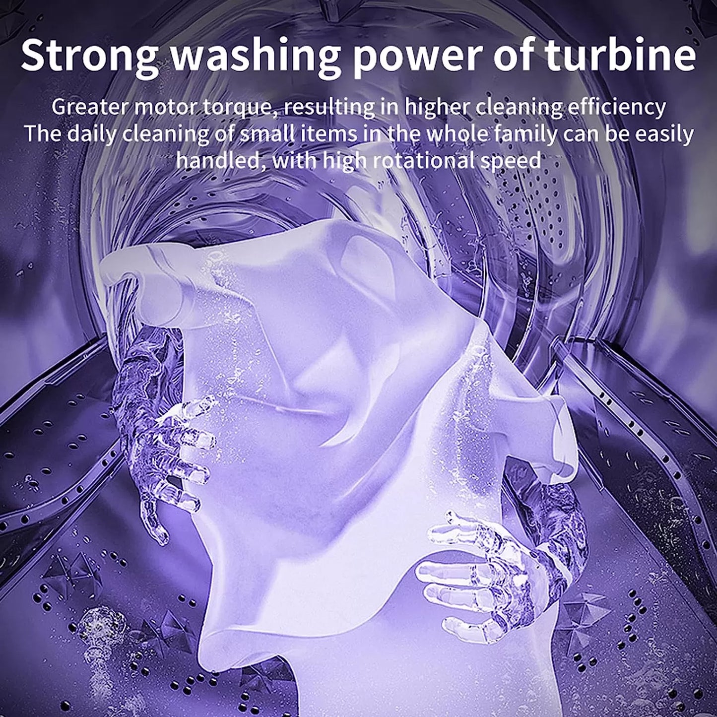 Portable Washing Machine, High Capacity Mini Washer with 3 Modes Deep Cleaning Half Automatic Washt, Foldable Washing Machine with Soft Spin Dry for Socks, Baby Clothes, Towels, Delicate Items (Purple)