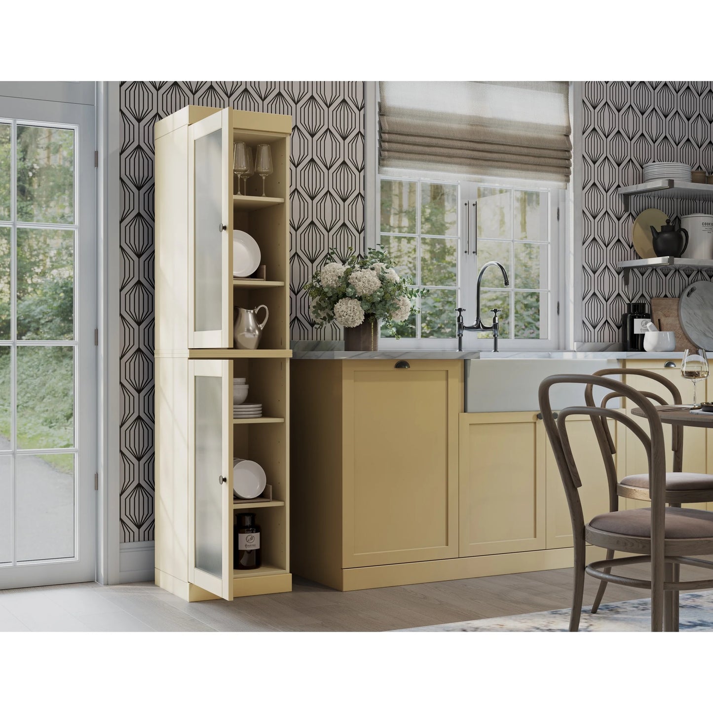 100% Solid Wood 16.5" Kitchen Pantry Cabinet with Doors by Palace Imports