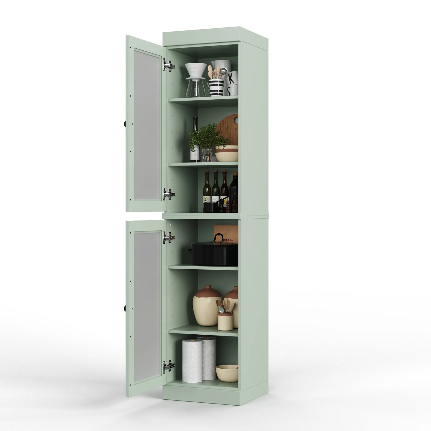 100% Solid Wood 16.5" Kitchen Pantry Cabinet with Doors by Palace Imports