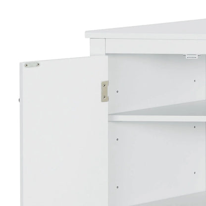 Modern Stylish Triangle Corner Storage Cabinet with Two Adjustable Internal Shelves