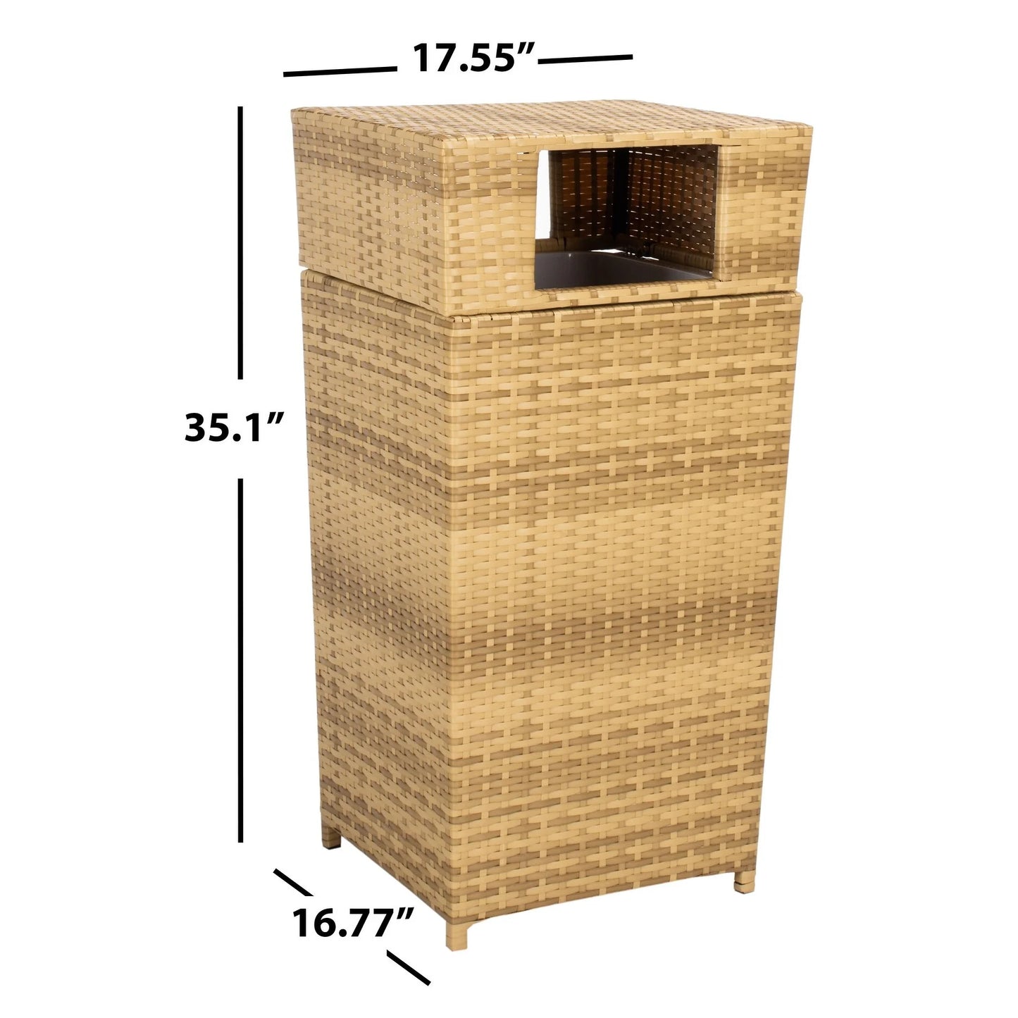 SAFAVIEH Outdoor Jennie Trash Bin (Fully Assembled)