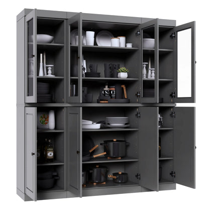 100% Solid Wood 65" Kitchen China Pantry Buffet by Palace Imports - 65" x 71.5"