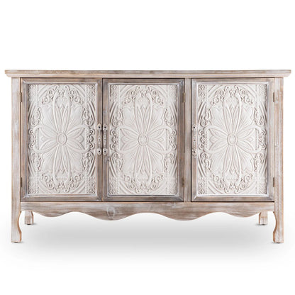 Adika Solid Wood Vintage Vibe Accent Cabinet