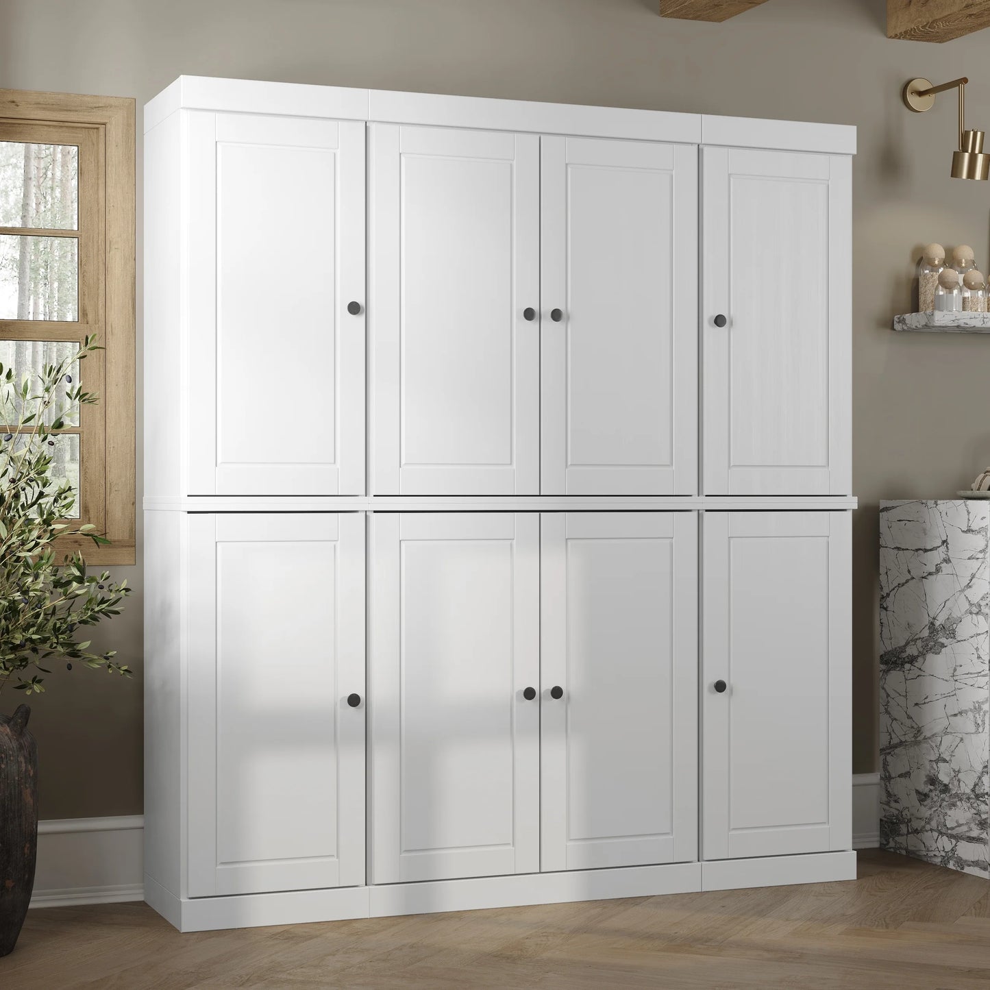 100% Solid Wood 65" Kitchen China Pantry Buffet by Palace Imports - 65" x 71.5"