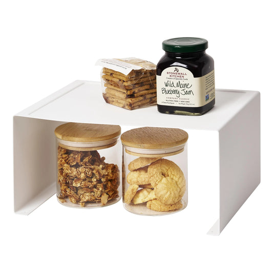 Yamazaki Home Stackable Countertop Shelf - Two Sizes, Steel, Large, Stack up to two, Holds 11 lbs