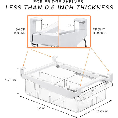 Sorbus Pull Out Fridge Drawer - Attachable Deli Drawer - Adjustable Refrigerator Storage Bin - Clear Design