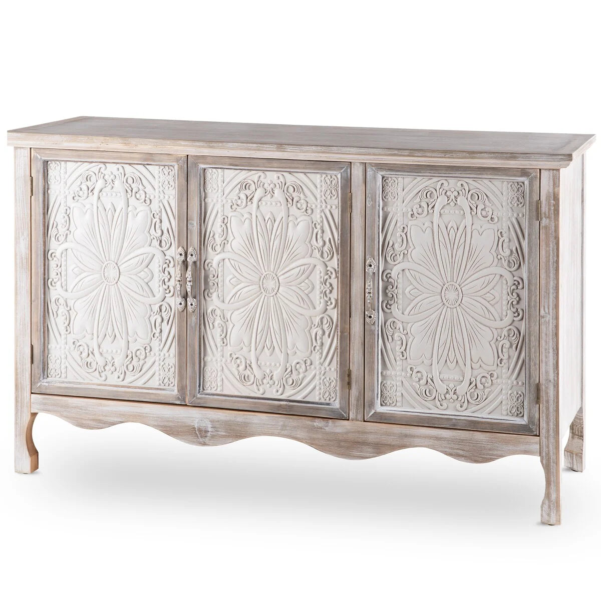 Adika Solid Wood Vintage Vibe Accent Cabinet