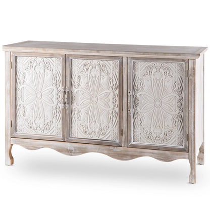 Adika Solid Wood Vintage Vibe Accent Cabinet